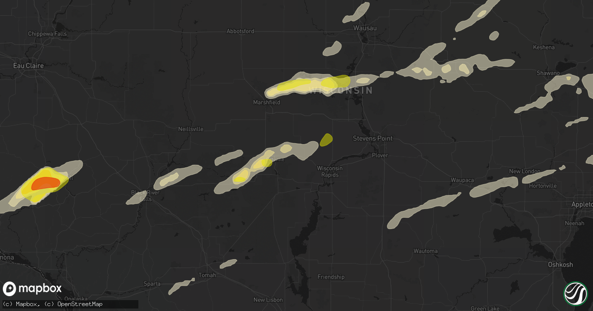 Hail map in Vesper, WI on June 30, 2026
