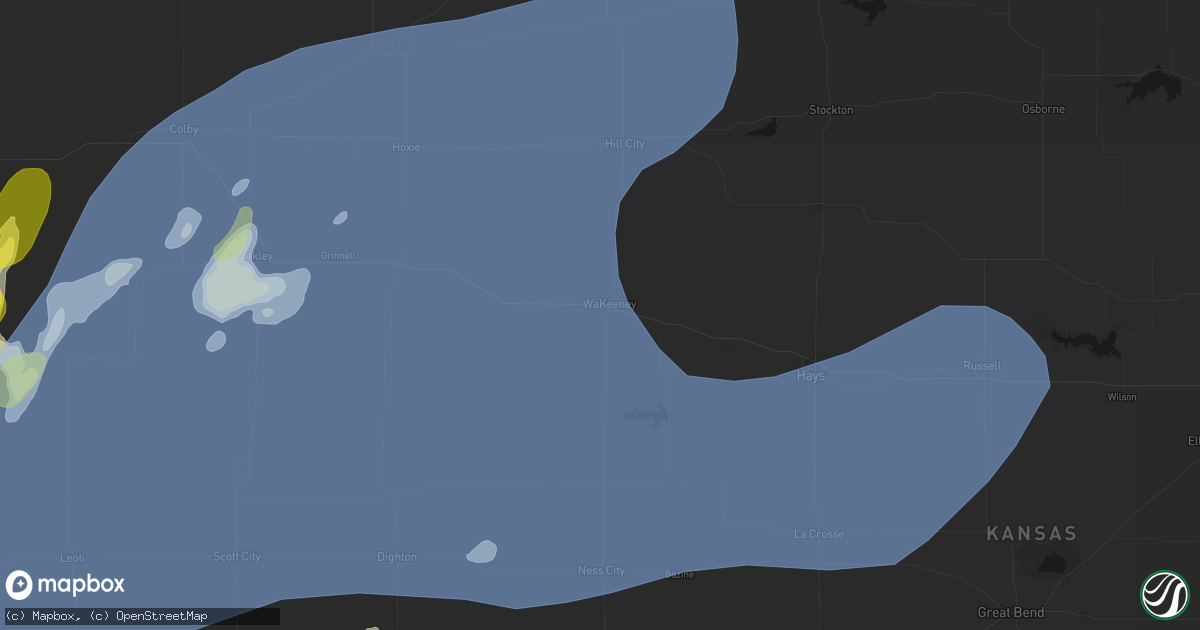 Hail map in Wakeeney, KS on June 30, 2026