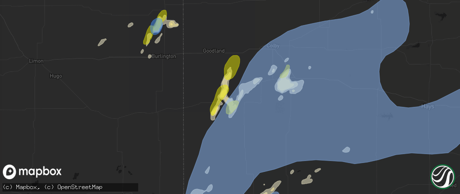 Hail map in Wallace, KS on June 30, 2026