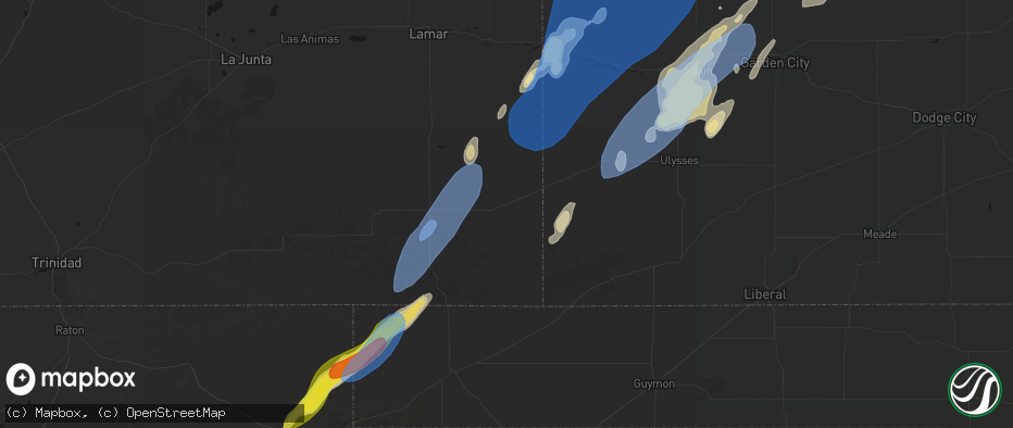 Hail map in Walsh, CO on June 30, 2026
