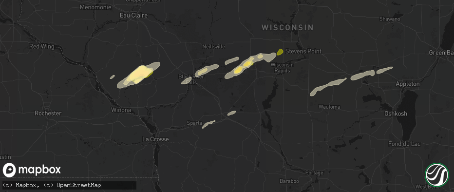Hail map in Warrens, WI on June 30, 2026