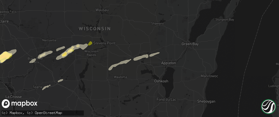 Hail map in Weyauwega, WI on June 30, 2026