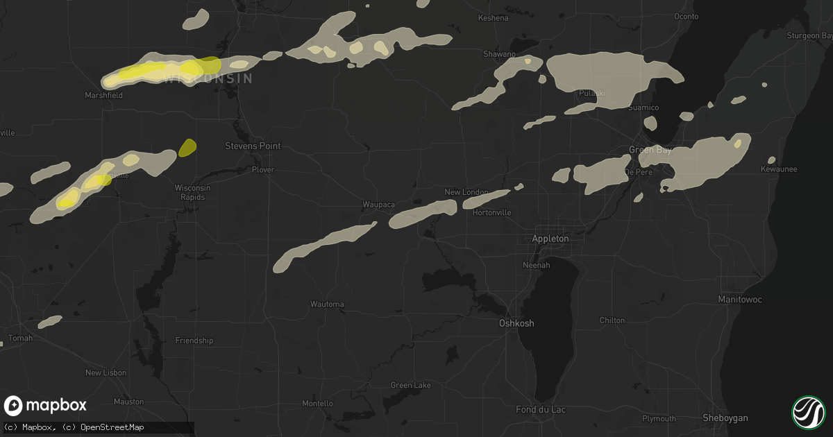 Hail map in Weyauwega, WI on June 30, 2026