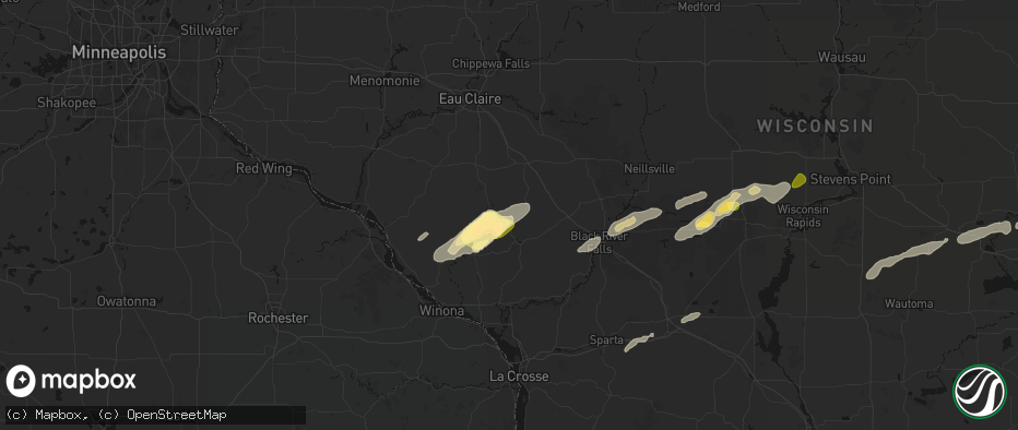 Hail map in Whitehall, WI on June 30, 2026