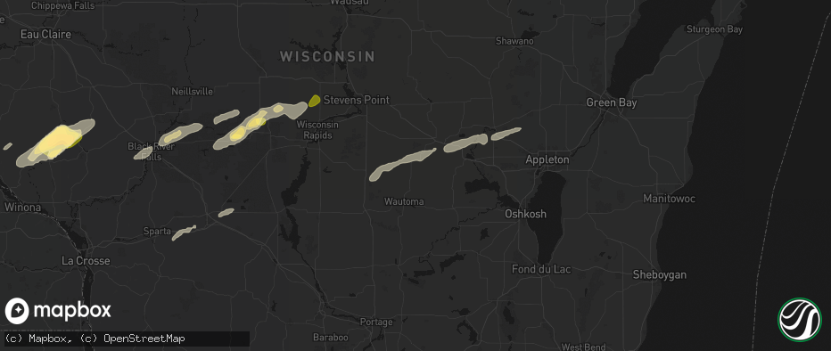 Hail map in Wild Rose, WI on June 30, 2026