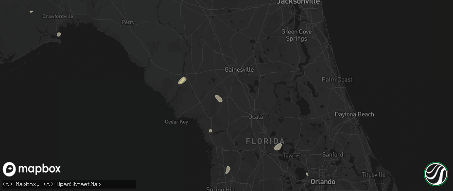 Hail map in Williston, FL on June 30, 2026