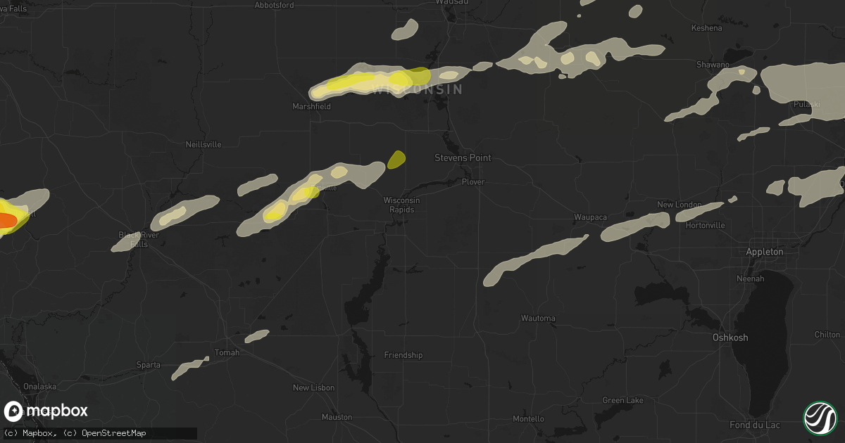 Hail map in Wisconsin Rapids, WI on June 30, 2026