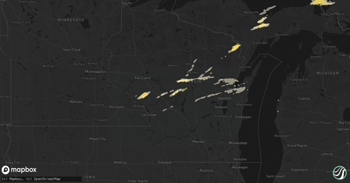 Hail map in Wisconsin on June 30, 2026