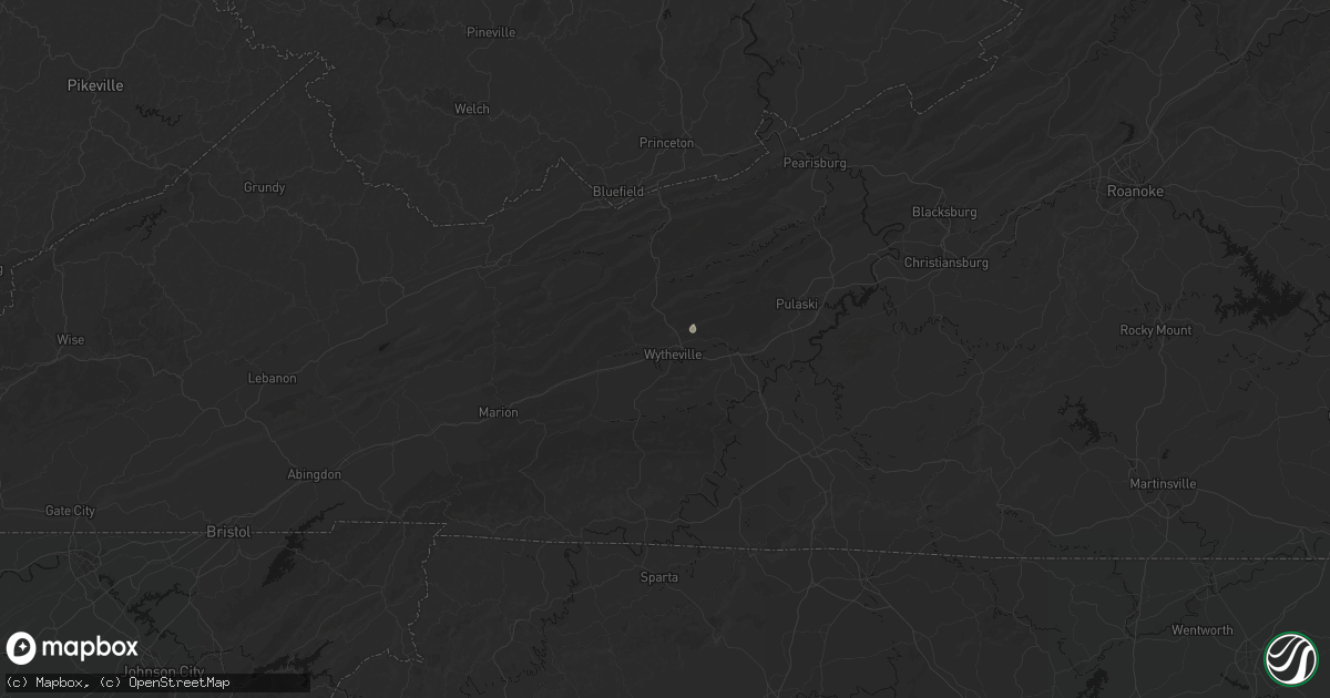 Hail map in Wytheville, VA on June 30, 2026