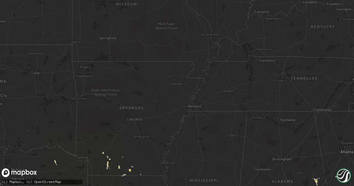 Hail map on July 1, 2011