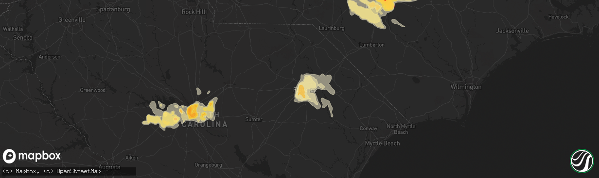 Hail map in Florence, SC on July 1, 2012