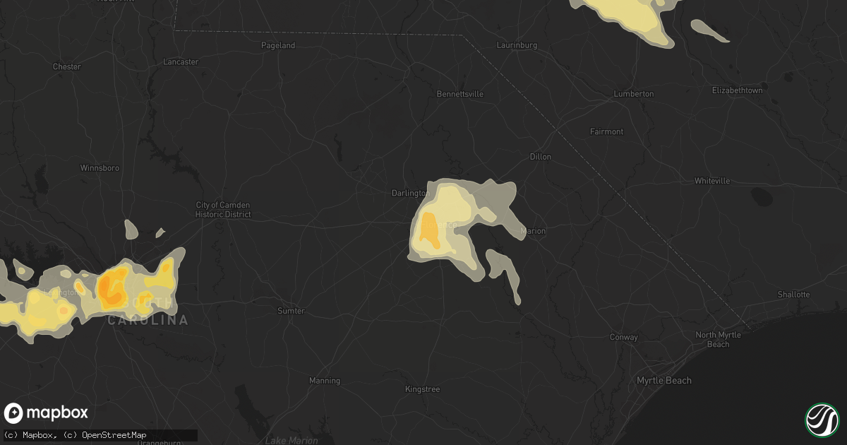 Hail map in Florence, SC on July 1, 2012