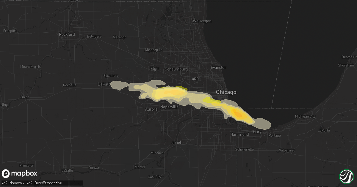 Hail map in Glen Ellyn, IL on July 1, 2012