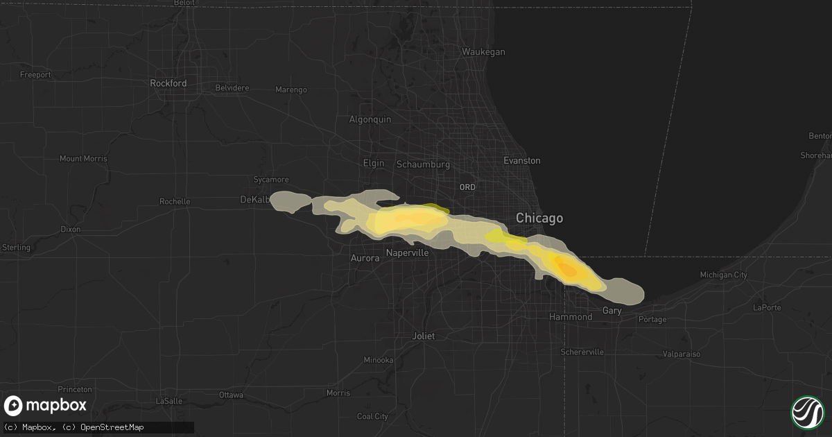 Hail map in Wheaton, IL on July 1, 2012