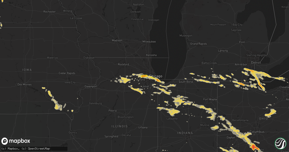 Hail map on July 1, 2012