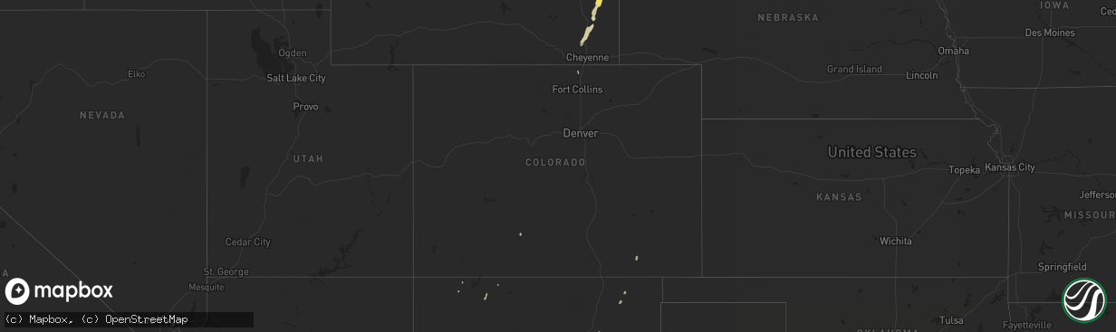 Hail map in Colorado on July 1, 2013