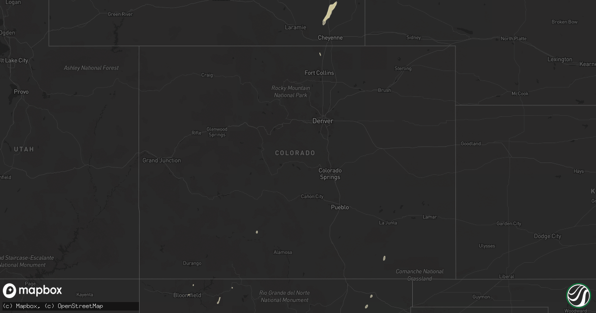 Hail map in Colorado on July 1, 2013