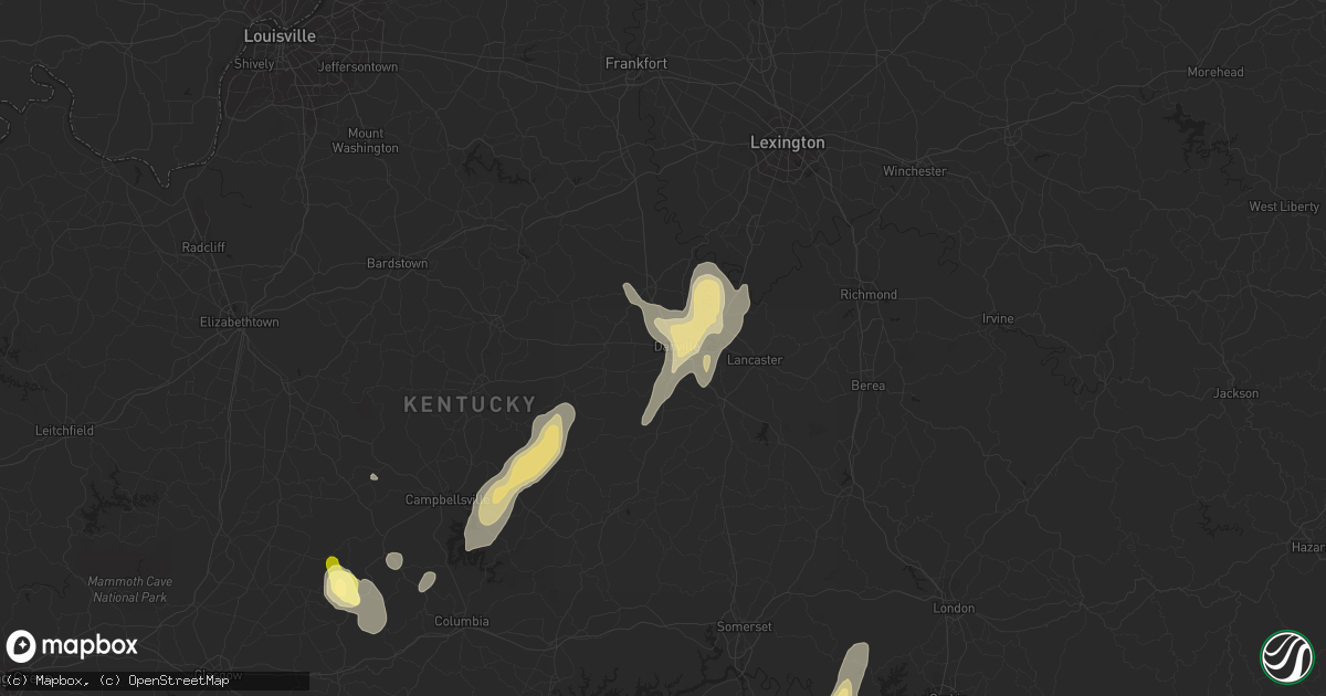 Hail map in Danville, KY on July 1, 2013