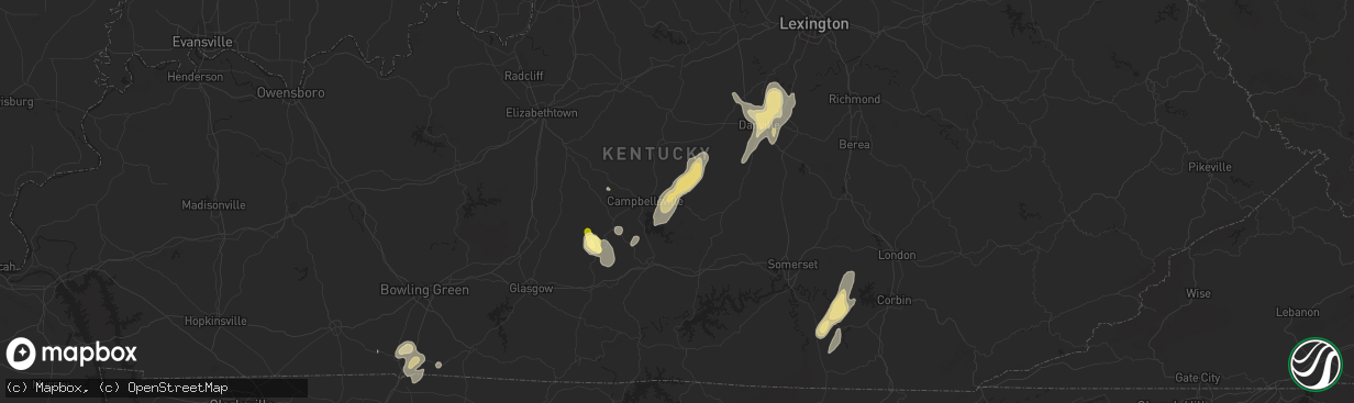 Hail map in Elk Horn, KY on July 1, 2013