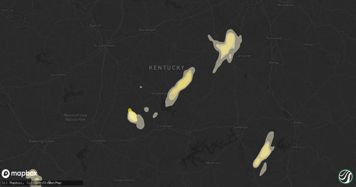 Hail map in Elk Horn, KY on July 1, 2013