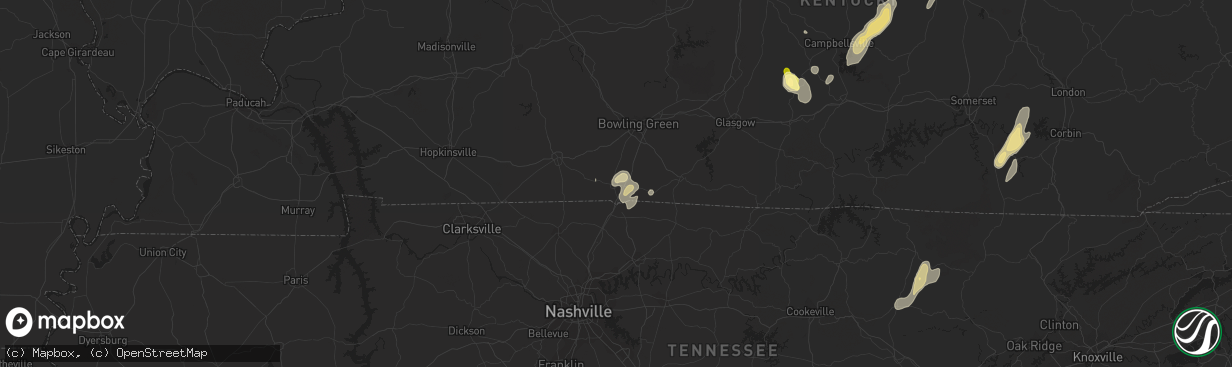 Hail map in Franklin, KY on July 1, 2013