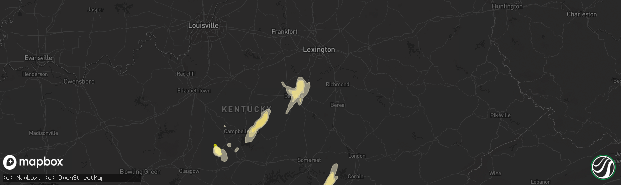 Hail map in Lancaster, KY on July 1, 2013