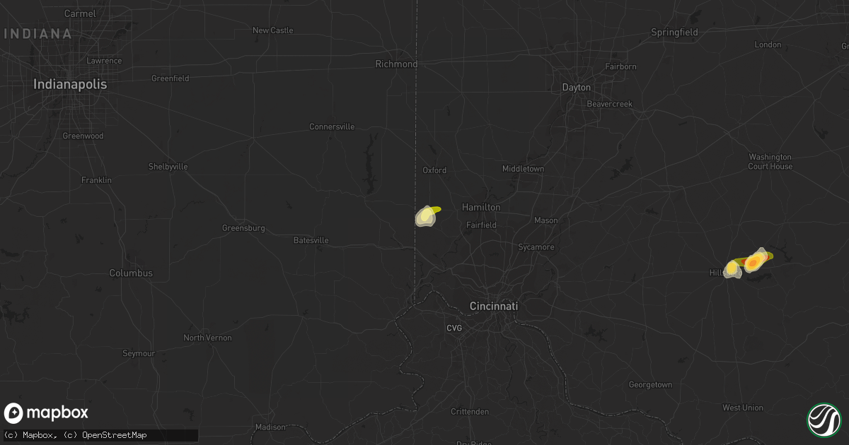 Hail map in Okeana, OH on July 1, 2013