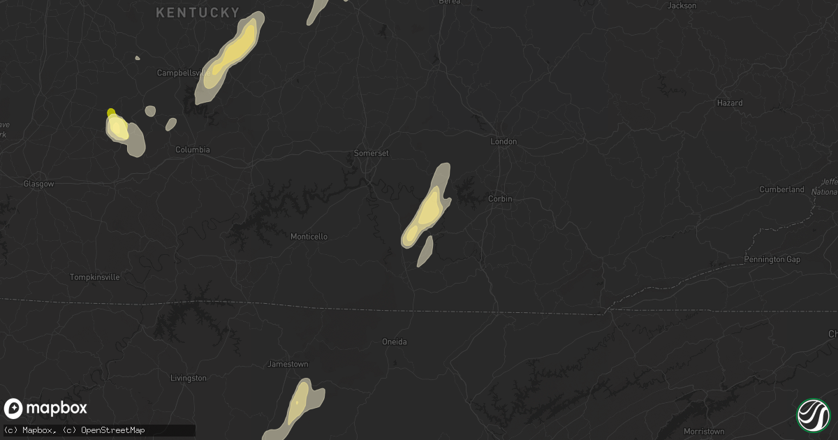 Hail map in Parkers Lake, KY on July 1, 2013