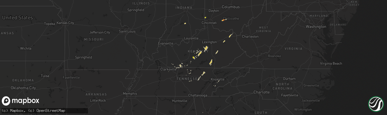 Hail map on July 1, 2013