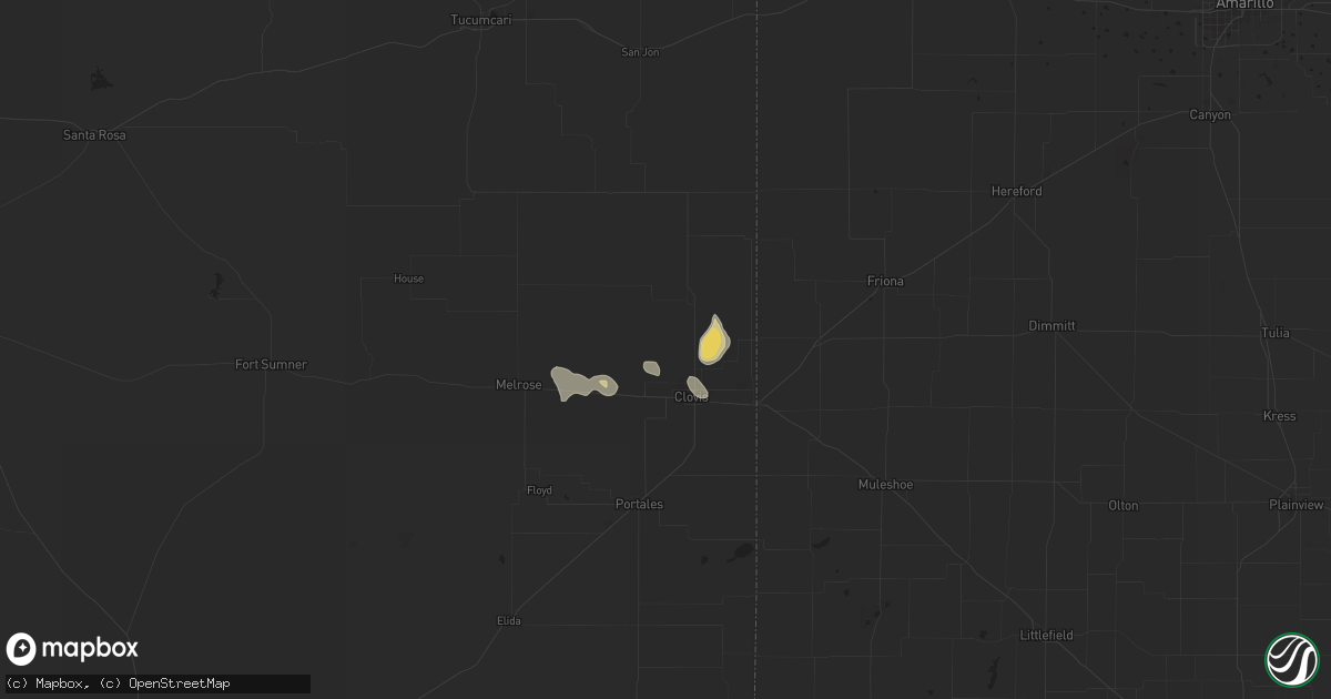 Hail map in Clovis, NM on July 1, 2014