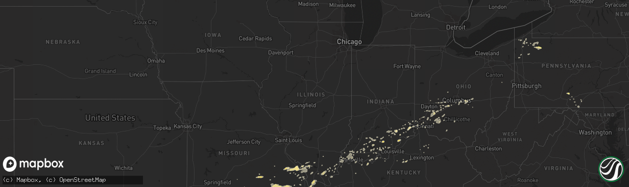 Hail map in Illinois on July 1, 2014