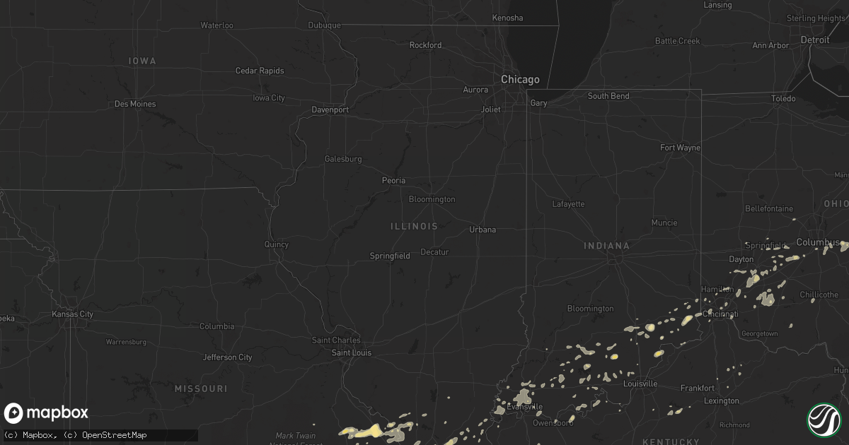 Hail map in Illinois on July 1, 2014