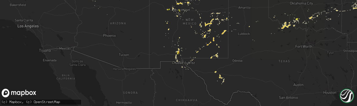 Hail map on July 1, 2014