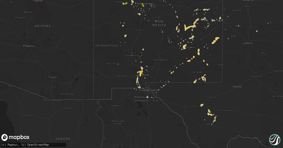 Hail map on July 1, 2014