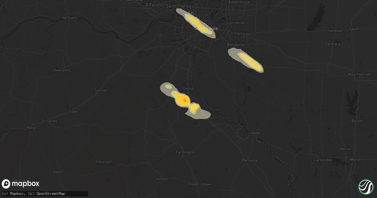 Hail map in Festus, MO on July 1, 2015