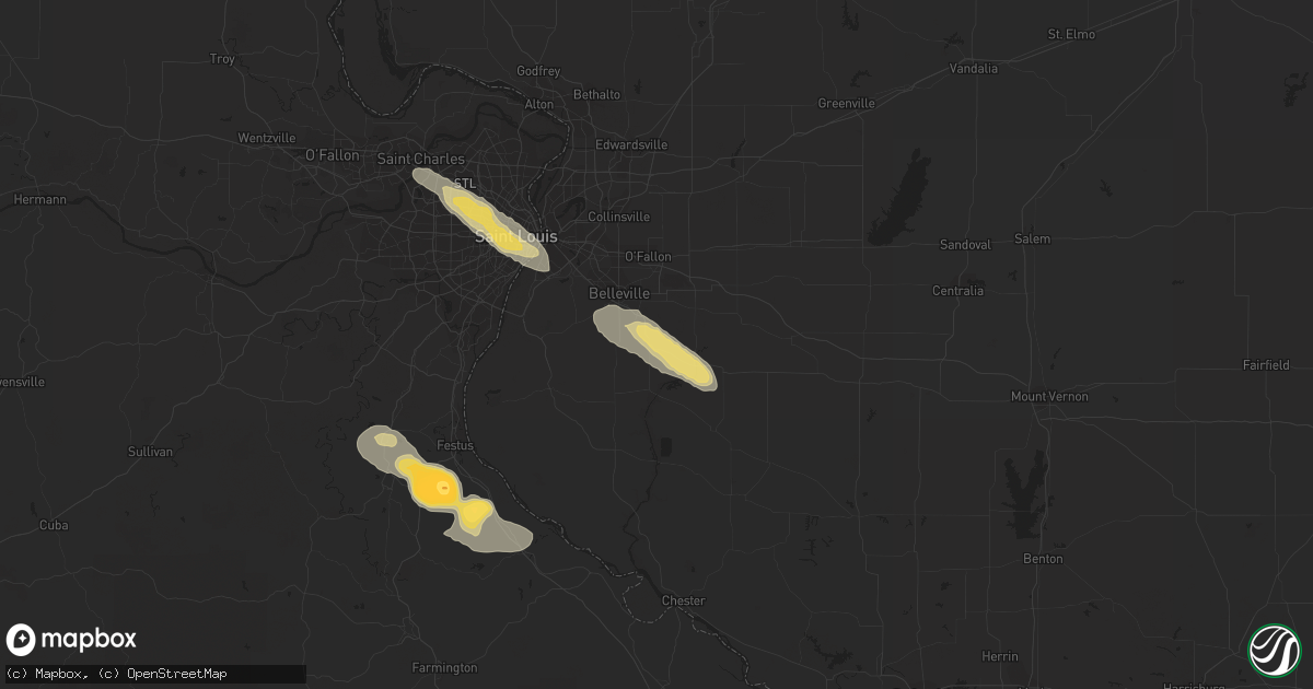 Hail map in Freeburg, IL on July 1, 2015