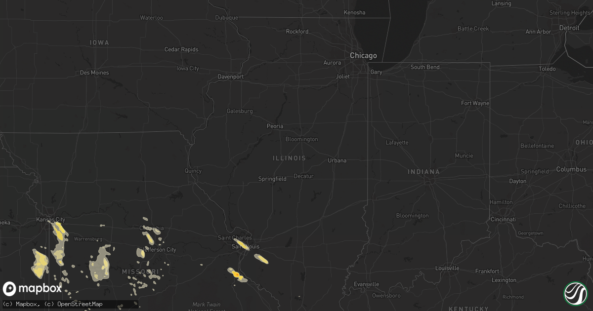 Hail map in Illinois on July 1, 2015