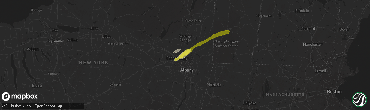 Hail map in Clifton Park, NY on July 1, 2016