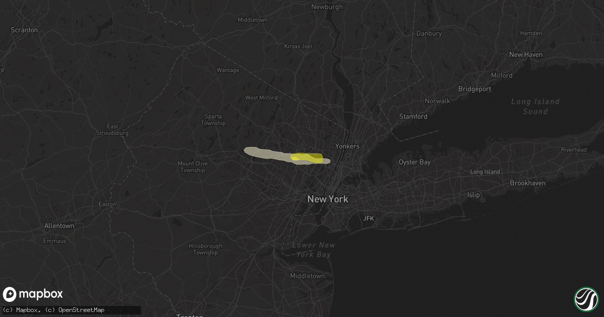 Hail map in Clifton, NJ on July 1, 2016