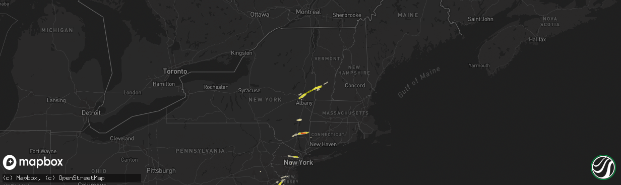 Hail map on July 1, 2016