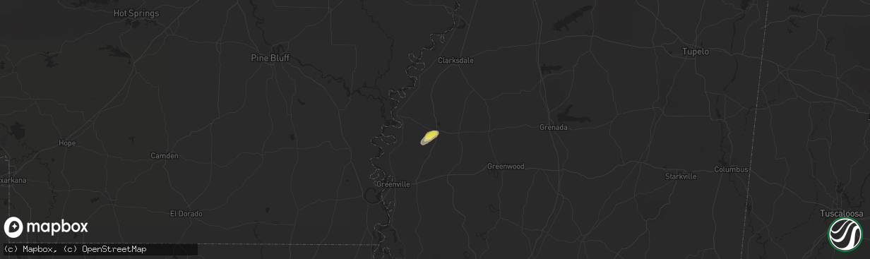 Hail map in Cleveland, MS on July 1, 2017