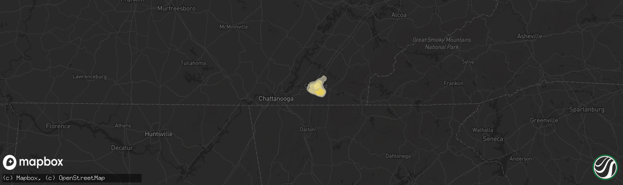 Hail map in Cleveland, TN on July 1, 2017