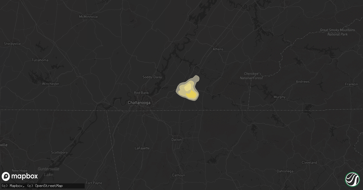 Hail map in Cleveland, TN on July 1, 2017