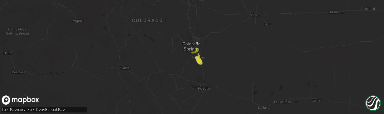 Hail map in Colorado Springs, CO on July 1, 2017