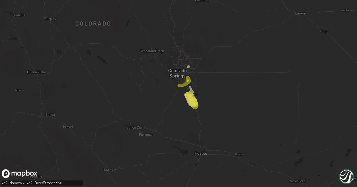 Hail map in Colorado Springs, CO on July 1, 2017
