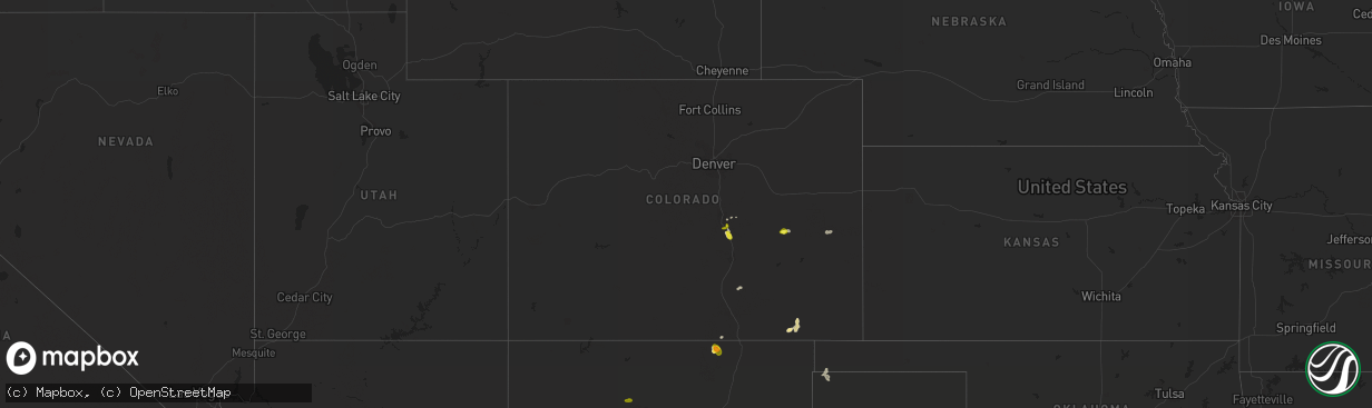 Hail map in Colorado on July 1, 2017