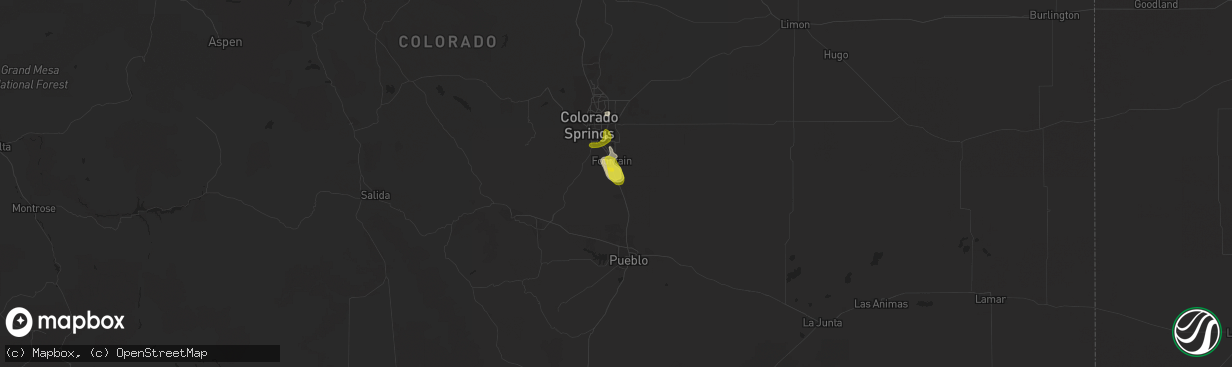 Hail map in Fountain, CO on July 1, 2017