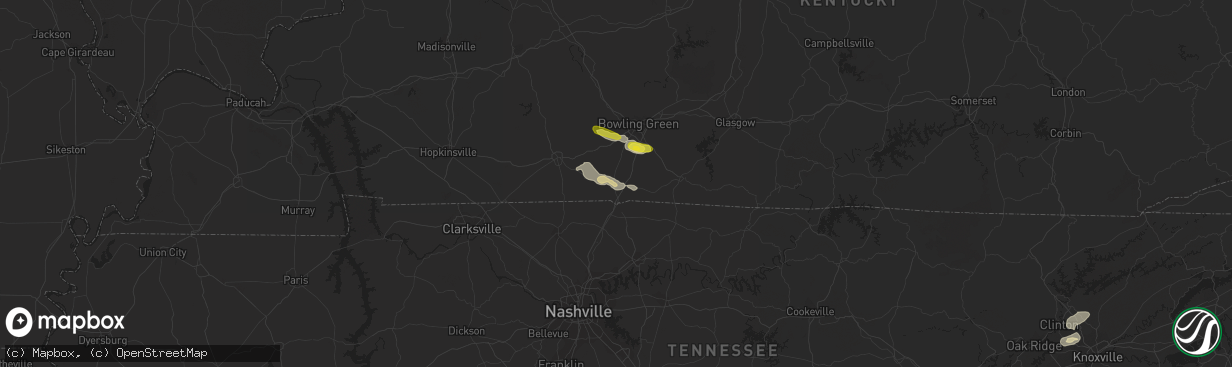 Hail map in Franklin, KY on July 1, 2017