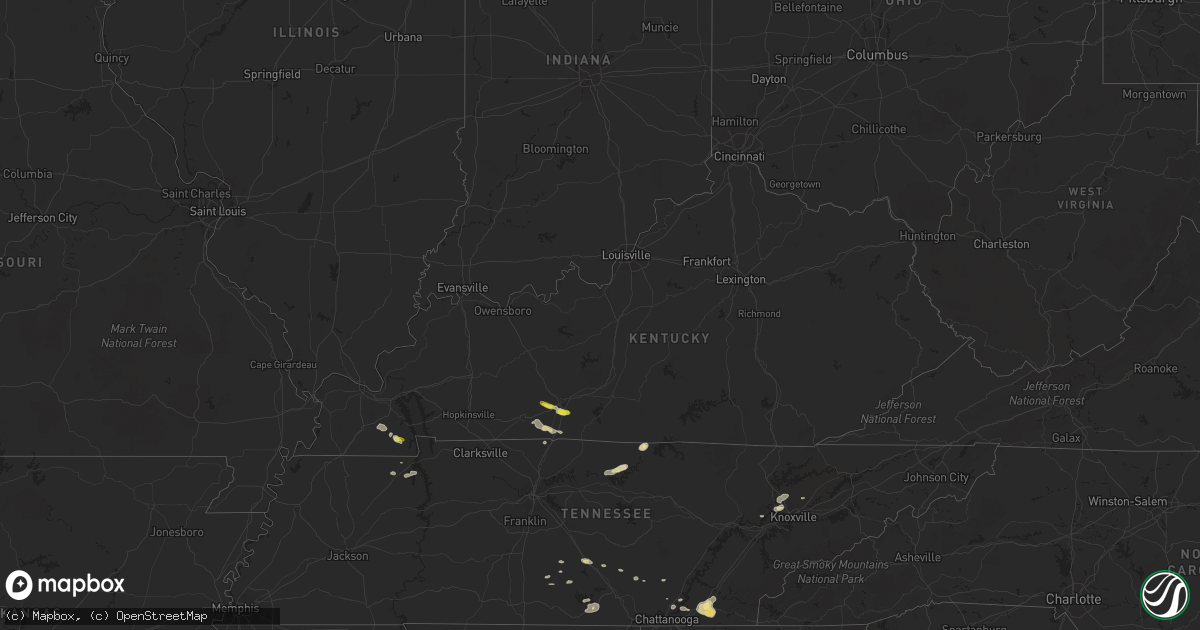 Hail map in Kentucky on July 1, 2017