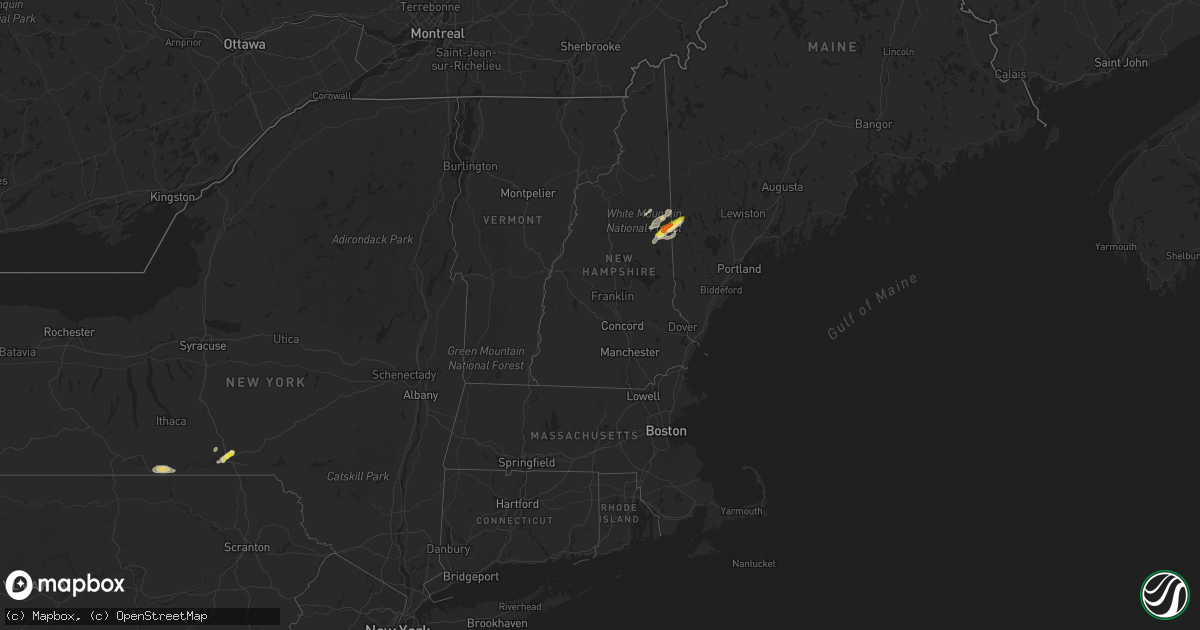 Hail map in New Hampshire on July 1, 2017